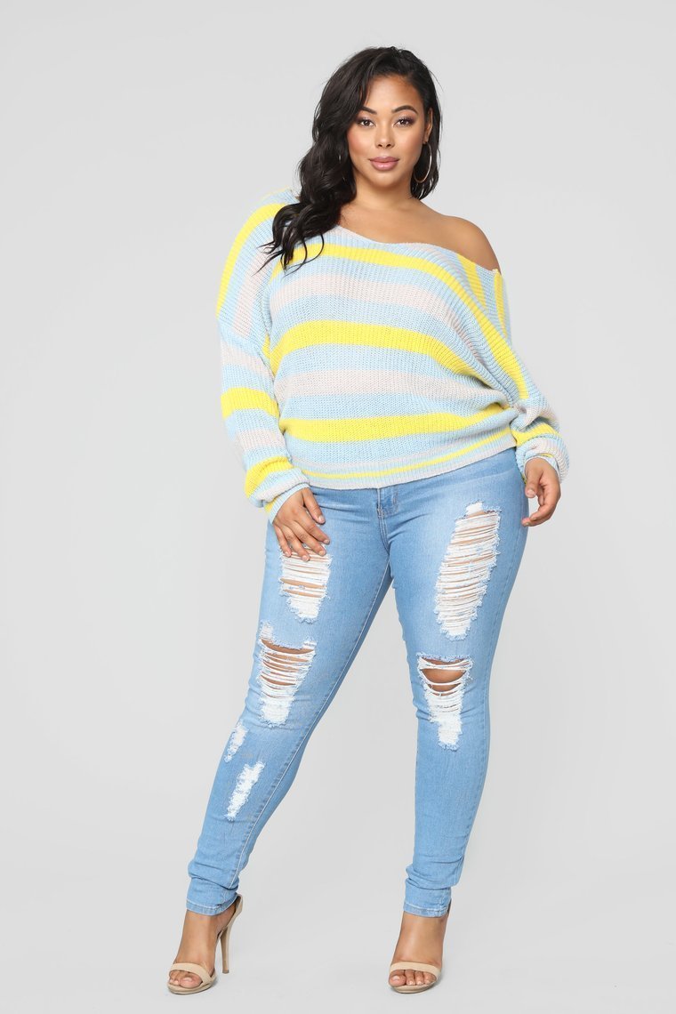 Time For You Sweater - Yellow/Combo - jameswhite001