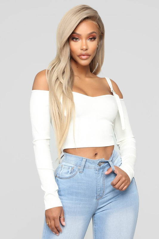 Today's Mood Cold Shoulder Top - Ivory - jameswhite001