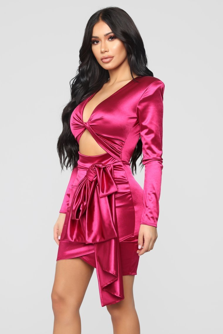 Twenty Fun Satin Dress - Pink - jameswhite001