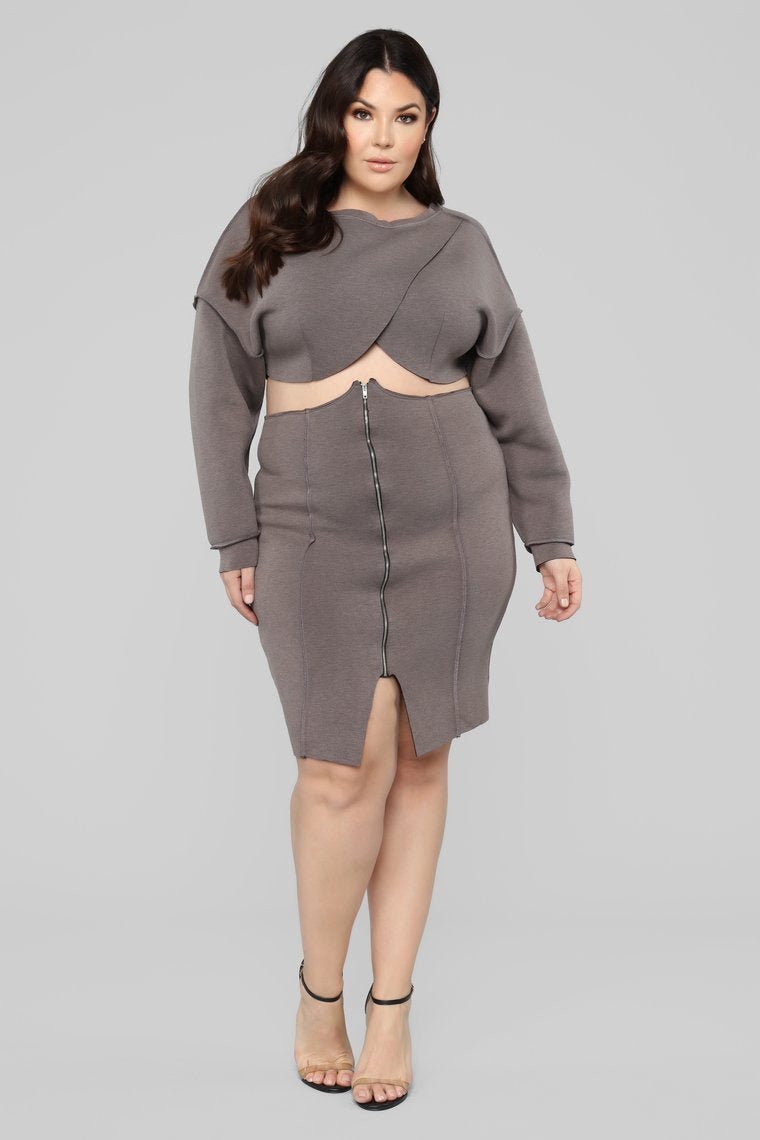Undertones Skirt Set - Brown - jameswhite001