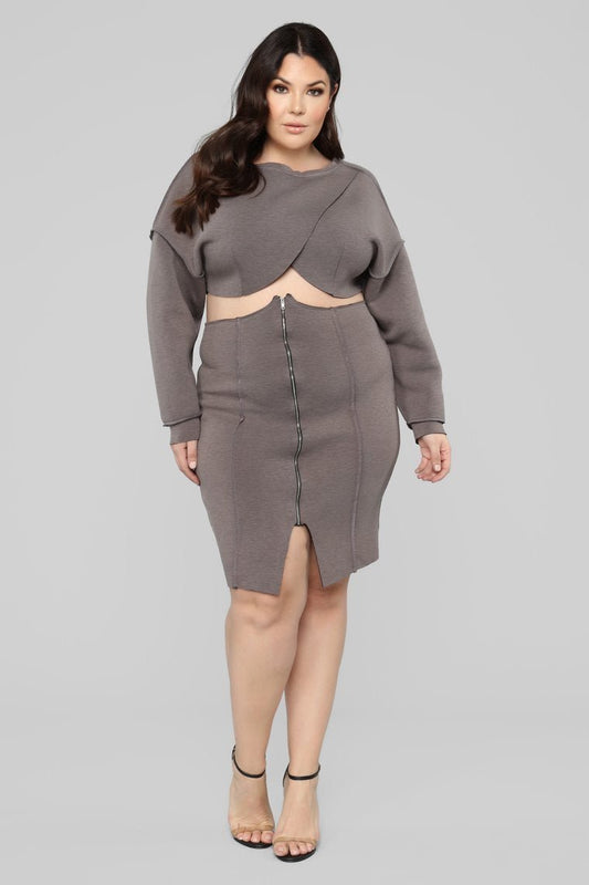 Undertones Skirt Set - Brown - jameswhite001