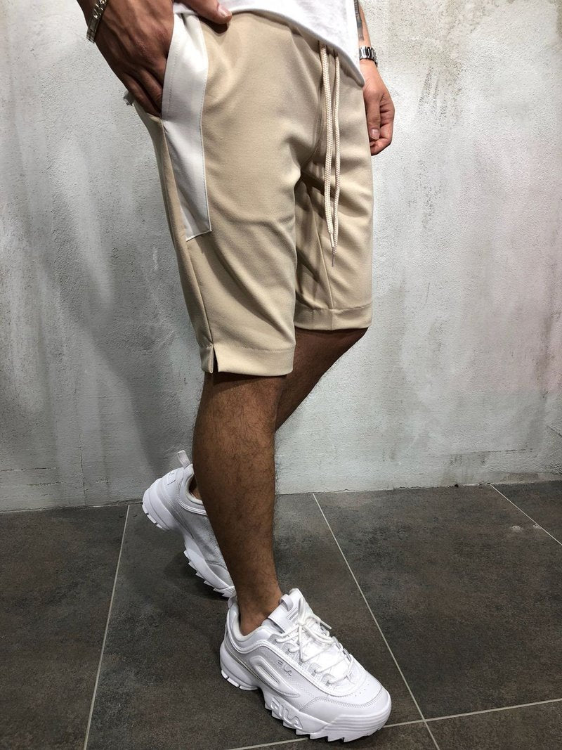 WAISTBAND AND DRAWSTRING STRIPED SHORTS 3862 - jameswhite001