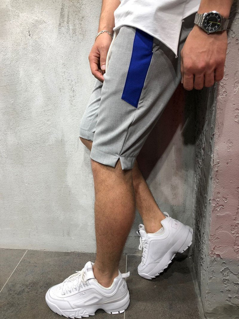 WAISTBAND AND DRAWSTRING STRIPED SHORTS 3863 - jameswhite001