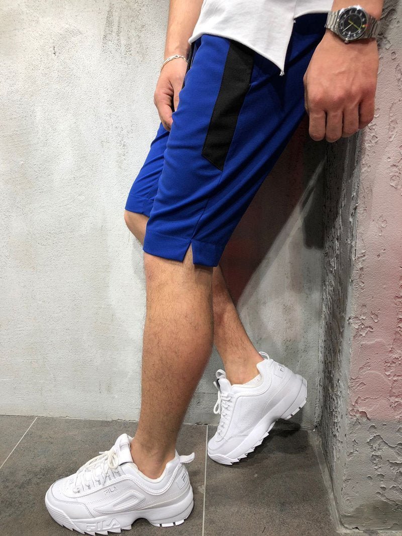 WAISTBAND AND DRAWSTRING STRIPED SHORTS 3864 - jameswhite001