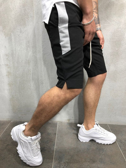 WAISTBAND AND DRAWSTRING STRIPED SHORTS 3865 - jameswhite001