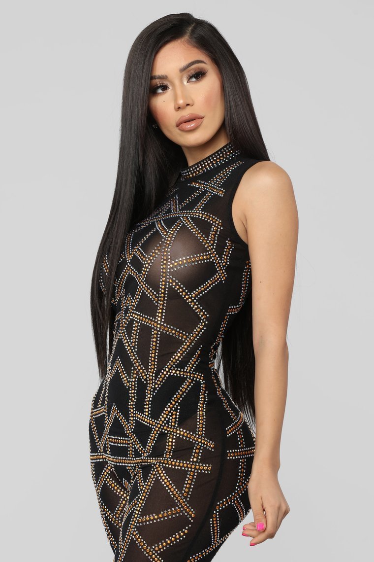 Walk Through Fringe Jumpsuit - Black - jameswhite001