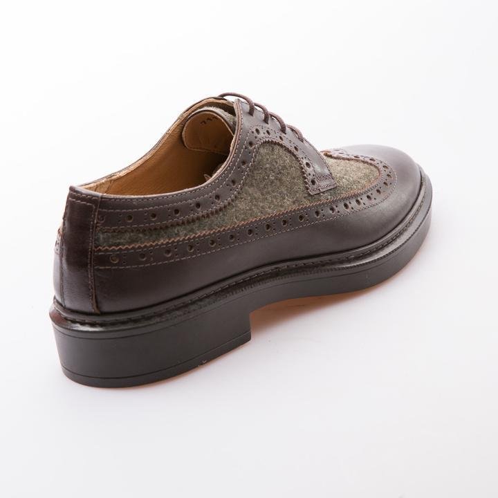 WAYNE - BROWN & KHAKI - WOOL & CALF LEATHER - jameswhite001