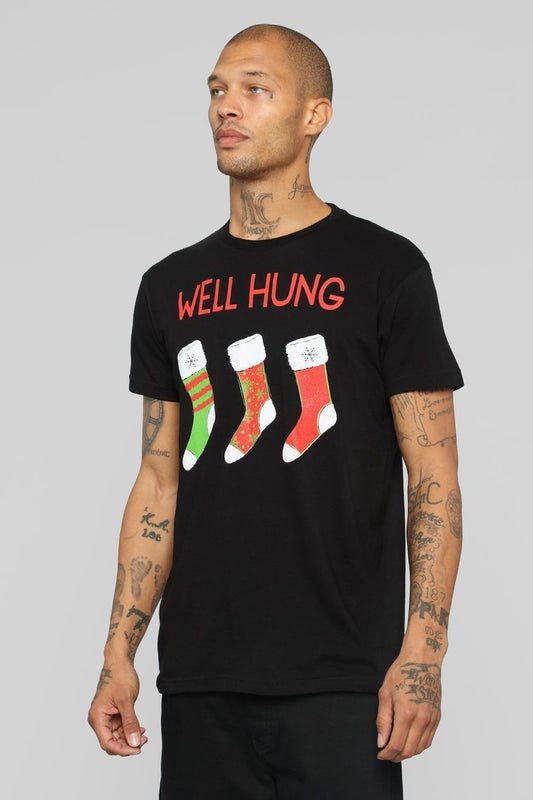 Well Hung Short Sleeve Tee - Black - jameswhite001