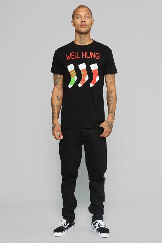 Well Hung Short Sleeve Tee - Black - jameswhite001