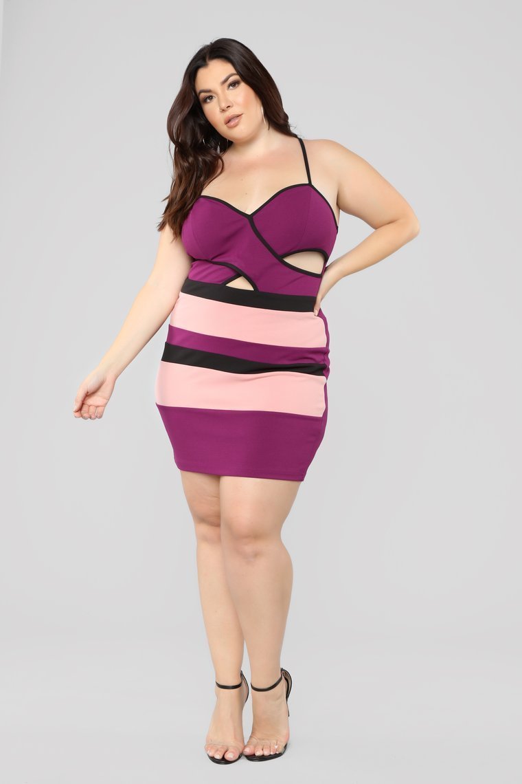 What's Her Name Surplice Dress - Deep Plum - jameswhite001