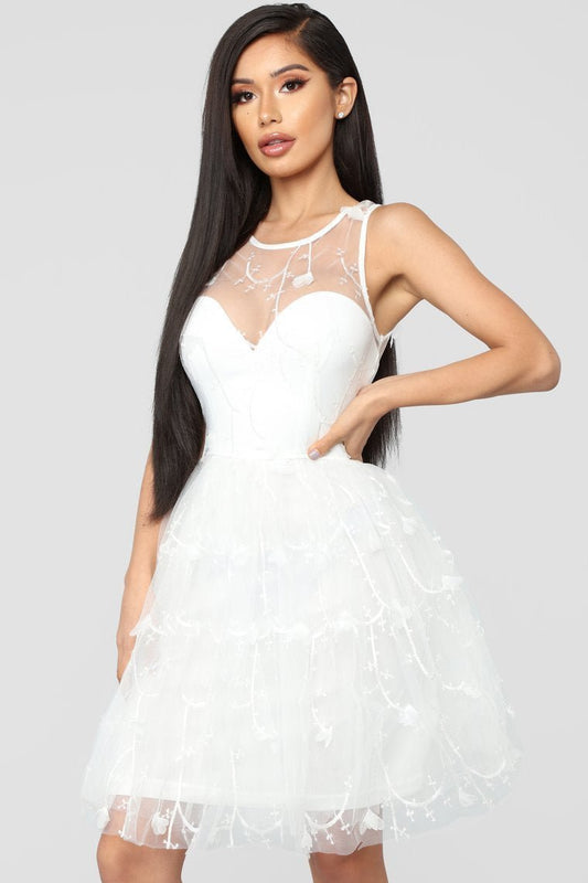 When We First Met Flare Dress - White - jameswhite001