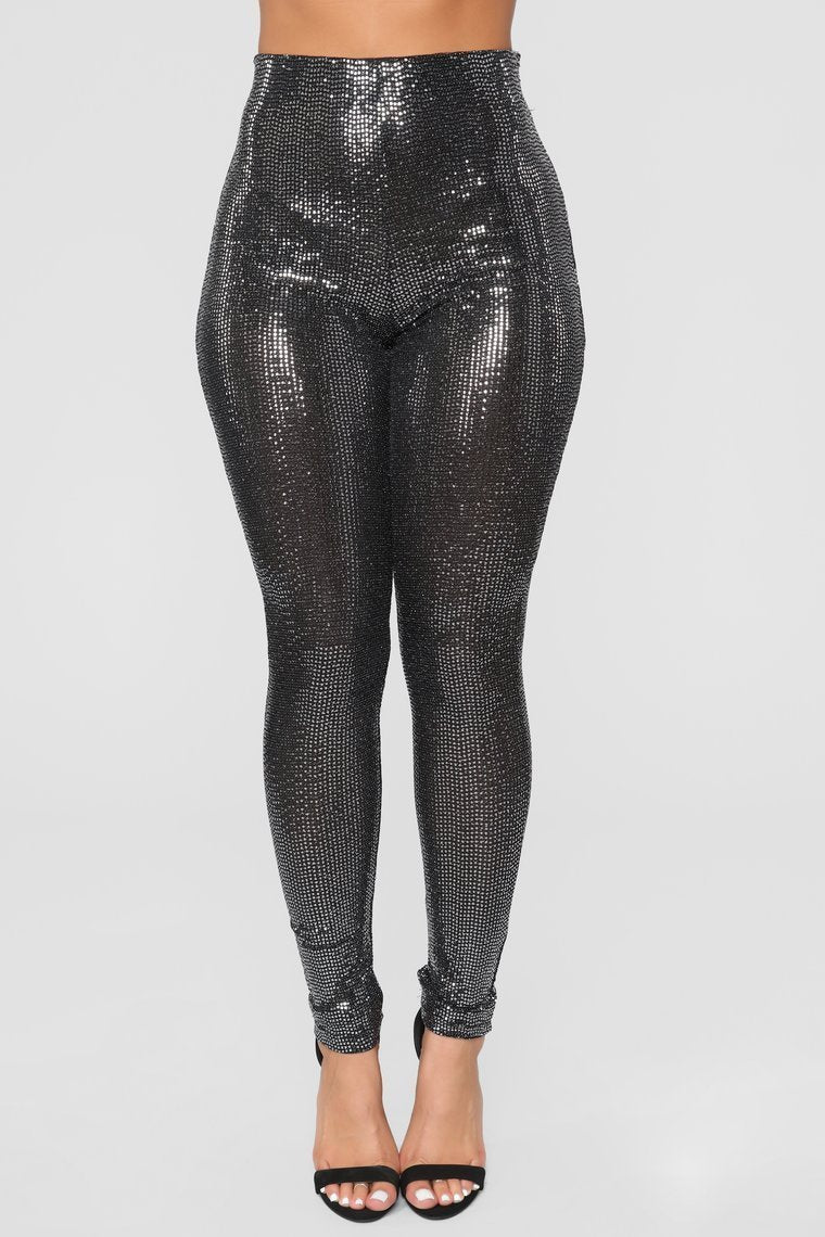 When You're Missing Me Sequin Leggings - Silver - jameswhite001