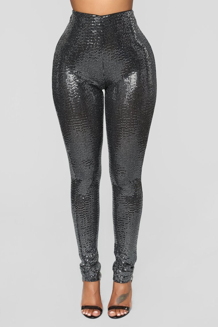 When You're Missing Me Sequin Leggings - Silver - jameswhite001