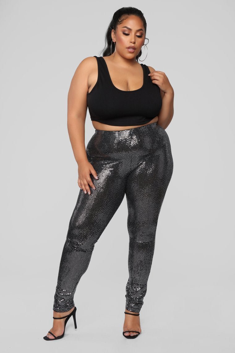 When You're Missing Me Sequin Leggings - Silver - jameswhite001