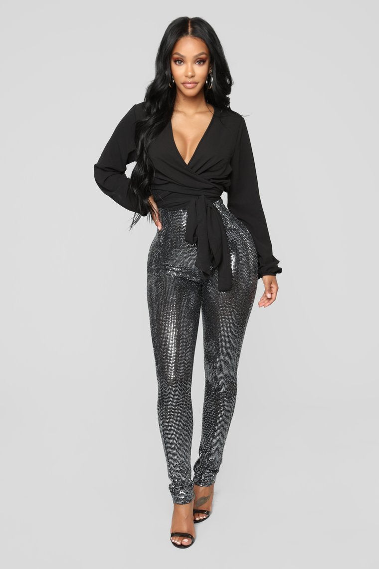 When You're Missing Me Sequin Leggings - Silver - jameswhite001
