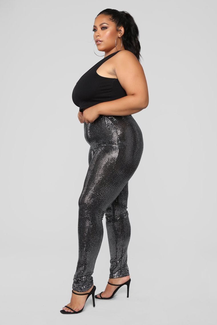 When You're Missing Me Sequin Leggings - Silver - jameswhite001