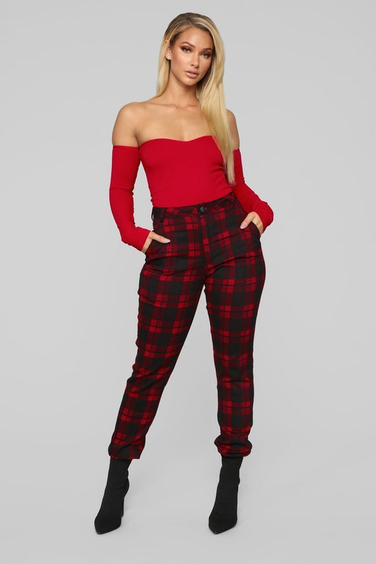 Wild One High Rise Jeans - Red - jameswhite001