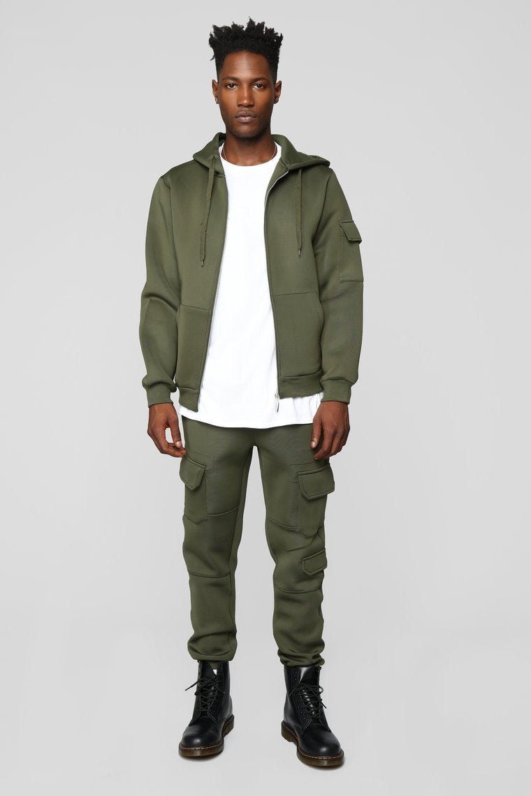 Winson Full Zip Hoodie - Olive - jameswhite001