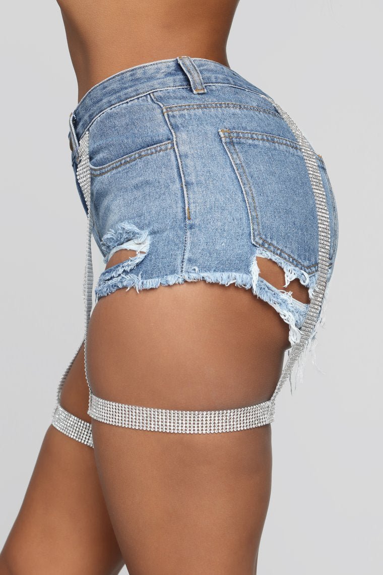 Woman Of Mystery High Rise Shorts - Medium Blue Wash - jameswhite001