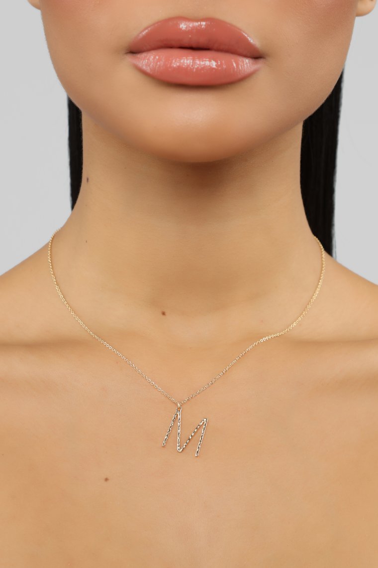 Wrote Me A Letter "M" Necklace - Gold - jameswhite001