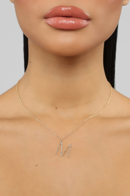Wrote Me A Letter "M" Necklace - Gold - jameswhite001