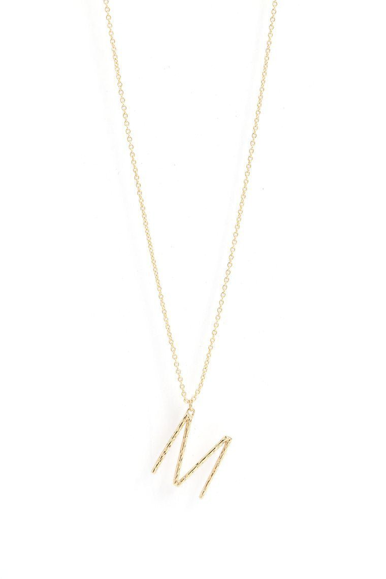 Wrote Me A Letter "M" Necklace - Gold - jameswhite001