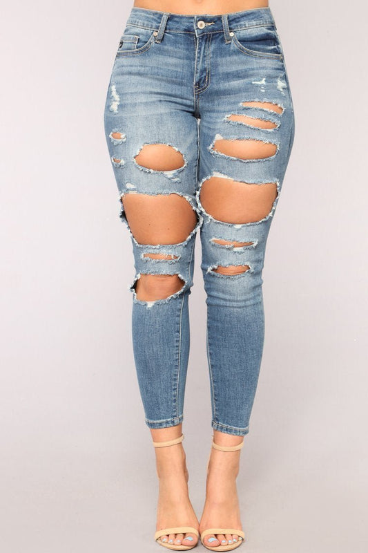 Yes That's Me Skinny Jeans - Medium Blue Wash - jameswhite001