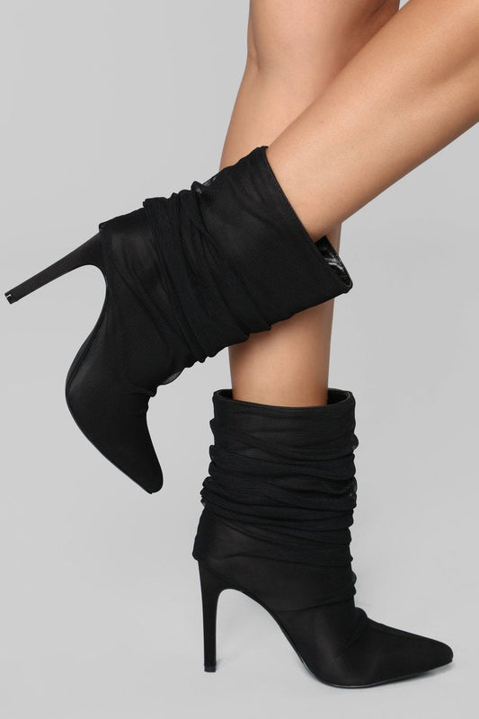 You Deserve It Heeled Bootie - Black - jameswhite001
