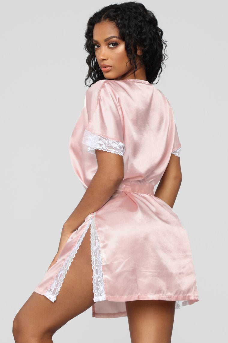 Your Sweetheart Silky Robe - Rose - jameswhite001