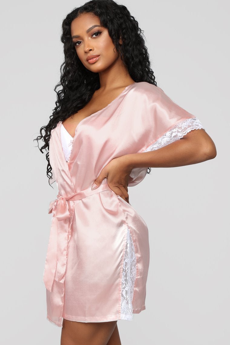 Your Sweetheart Silky Robe - Rose - jameswhite001
