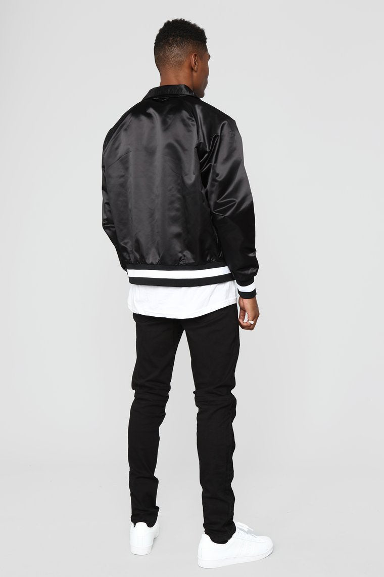 Zack Satin Jacket - Black - jameswhite001