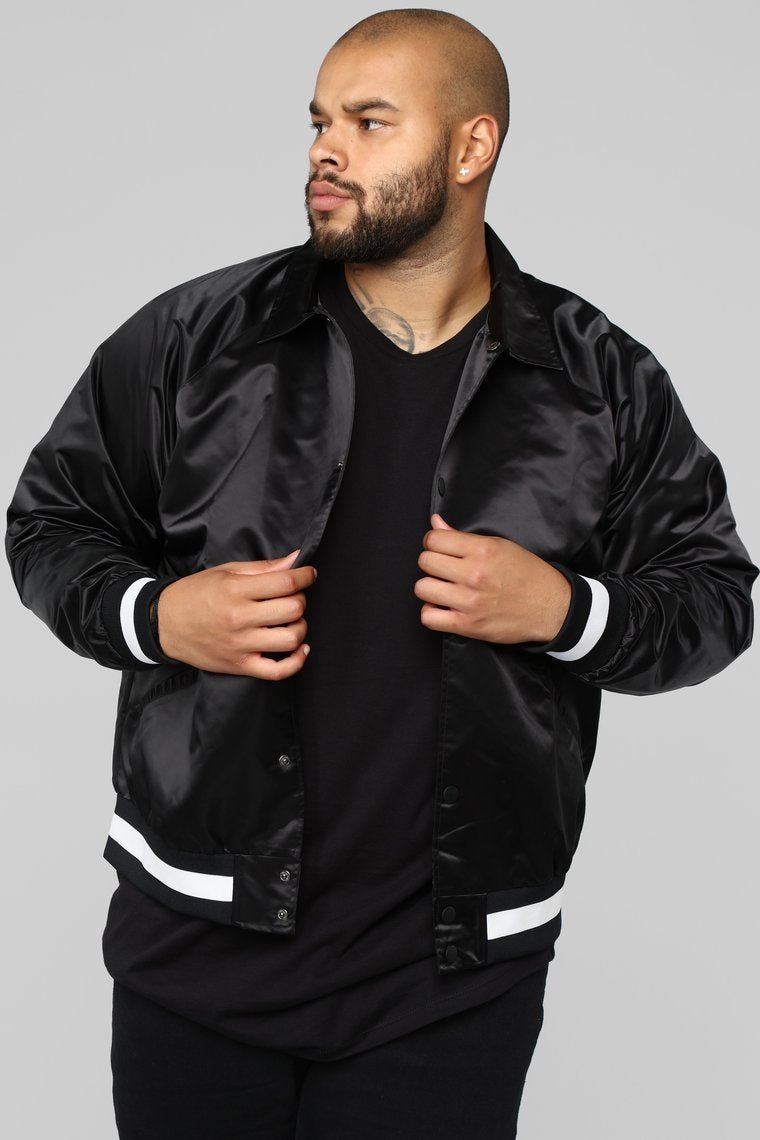 Zack Satin Jacket - Black - jameswhite001